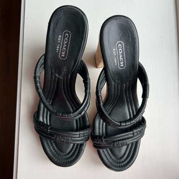 Coach Platform Black Sandals. Size 7.5 - Picture 1 of 4